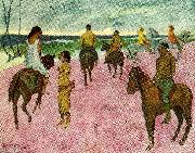 Paul Gauguin ryttare pa stranden France oil painting artist